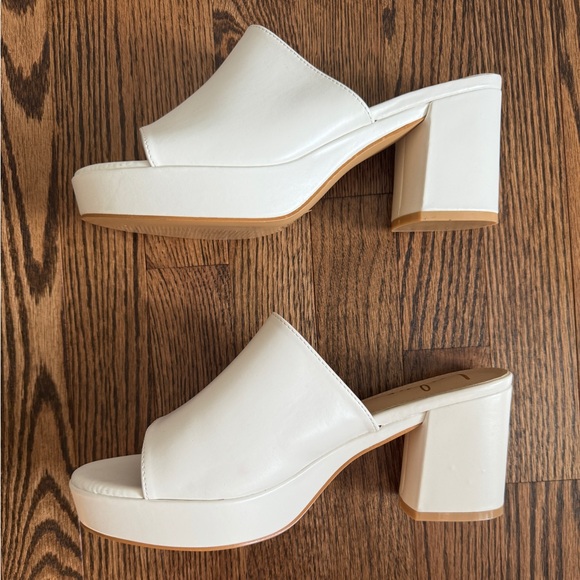 Lulus Curtis Platform Peep Toe High Heel - White. - Picture 6 of 9